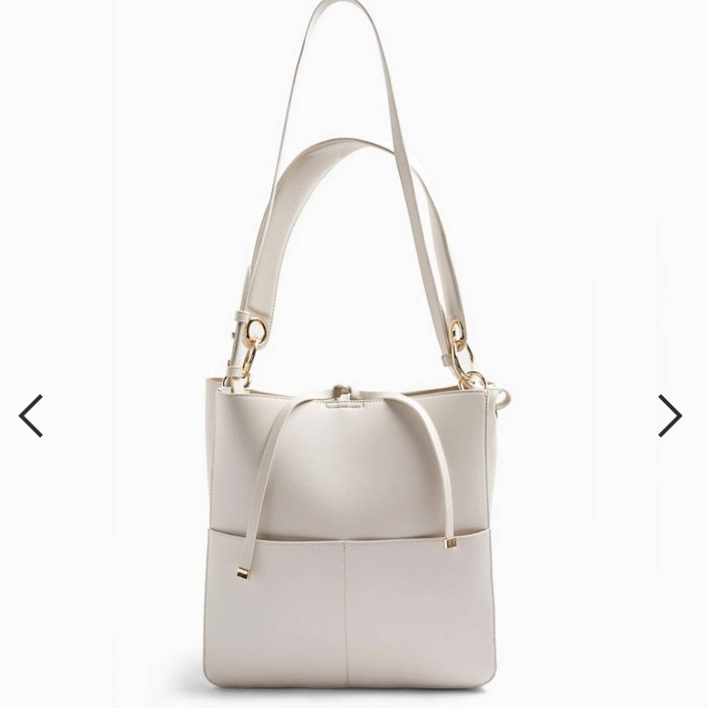 Topshop double strap tote bag in cream